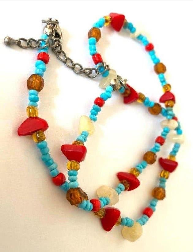 Mooie vintage Ketting met freeform citrien edelsteen, Verzenden, Zo goed als nieuw, Steen of Mineraal, Met edelsteen