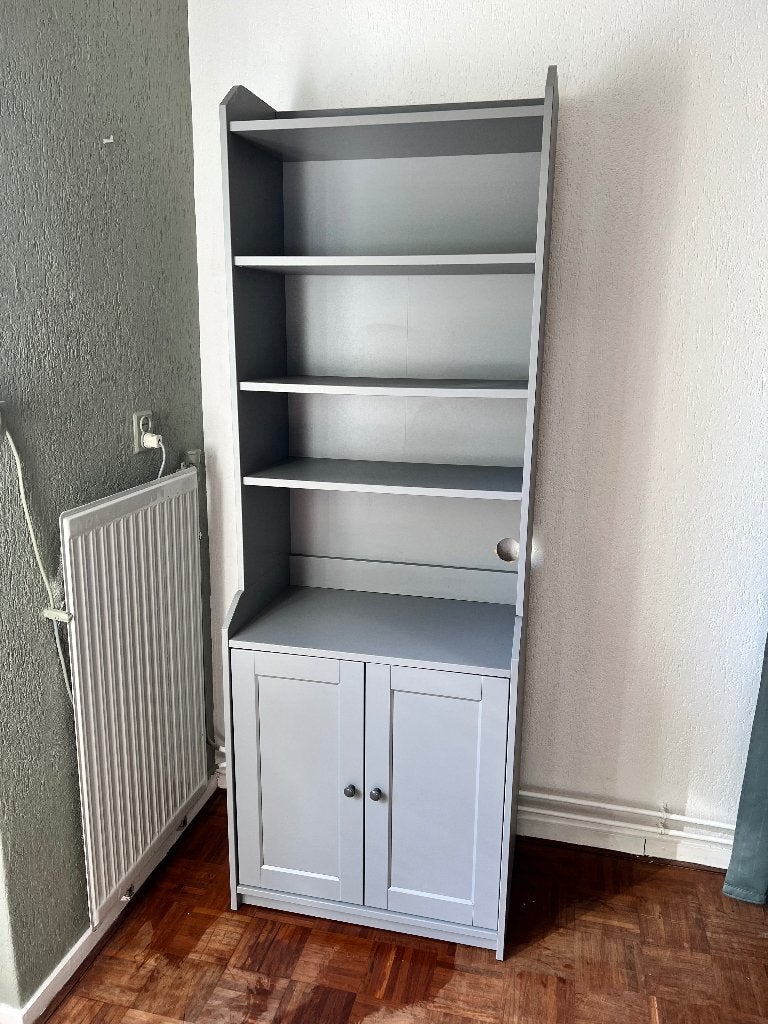 Grijze IKEA boekenkast HAUGA, Huis en Inrichting, Ophalen, 50 tot 100 cm, Modern, 150 tot 200 cm