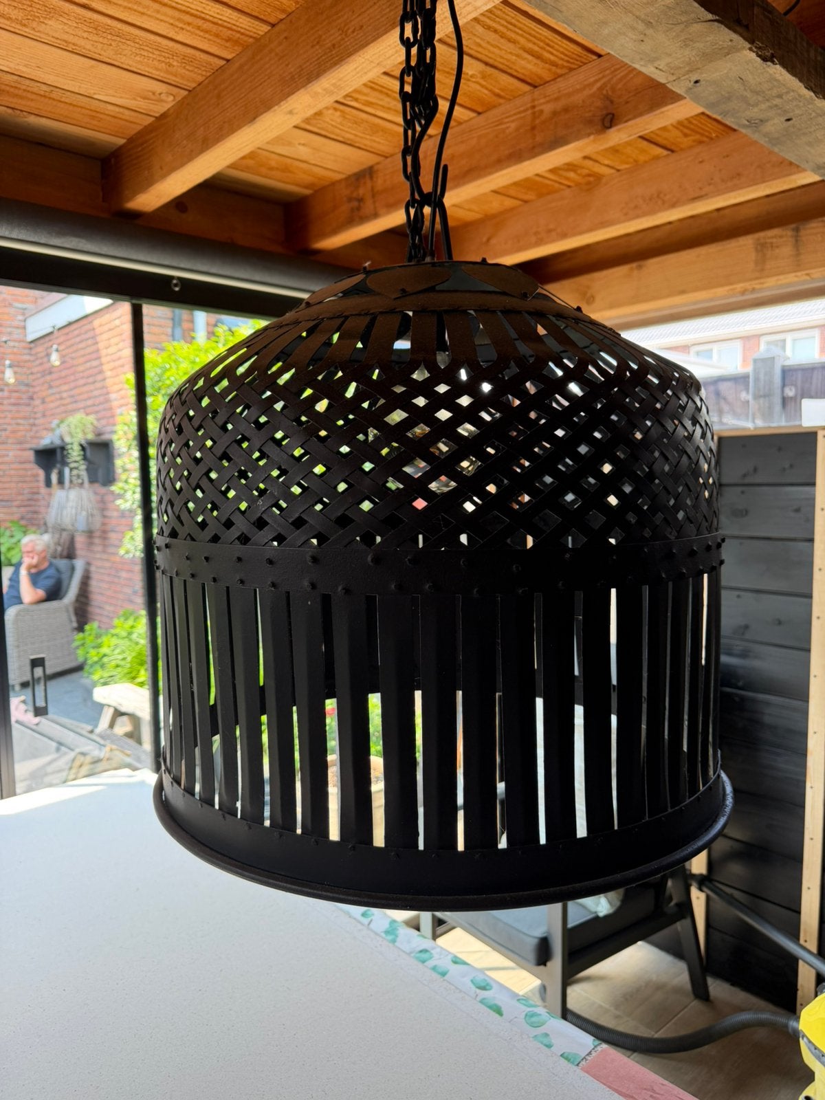 Hanglamp groot (2) viskorf, Ophalen, Overige materialen, Gebruikt, 50 tot 75 cm