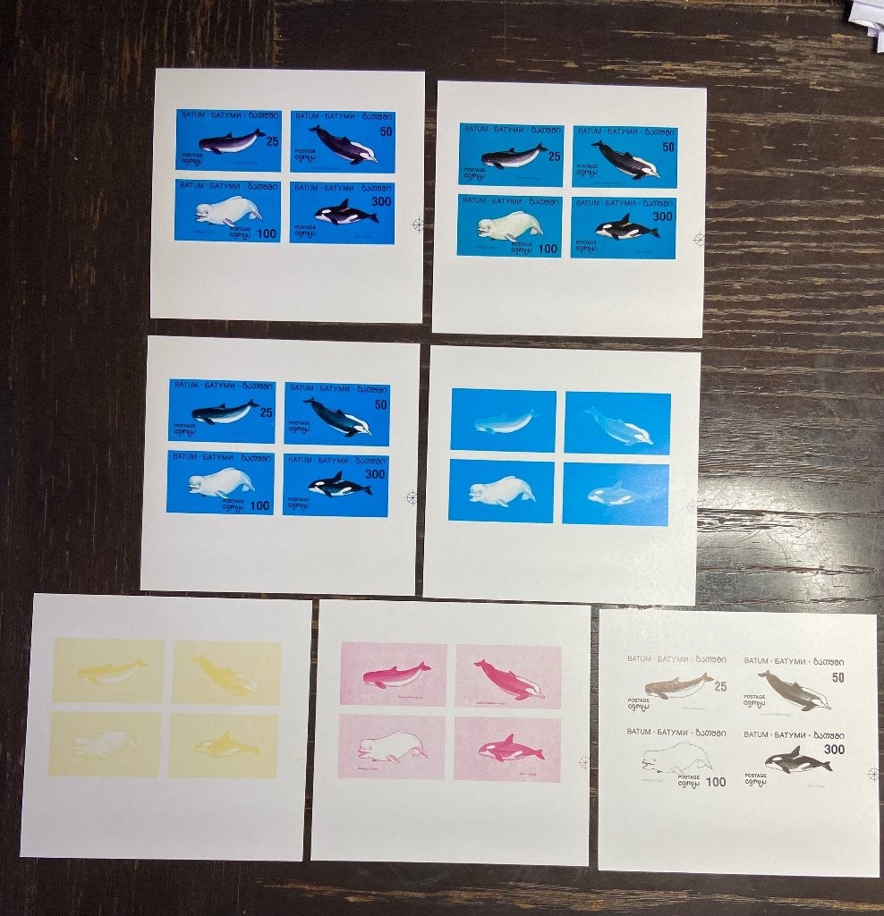 BATUM 1994 Whales and dolphins (colour proof) M497, Verzenden, Postfris, Centraal-Azië