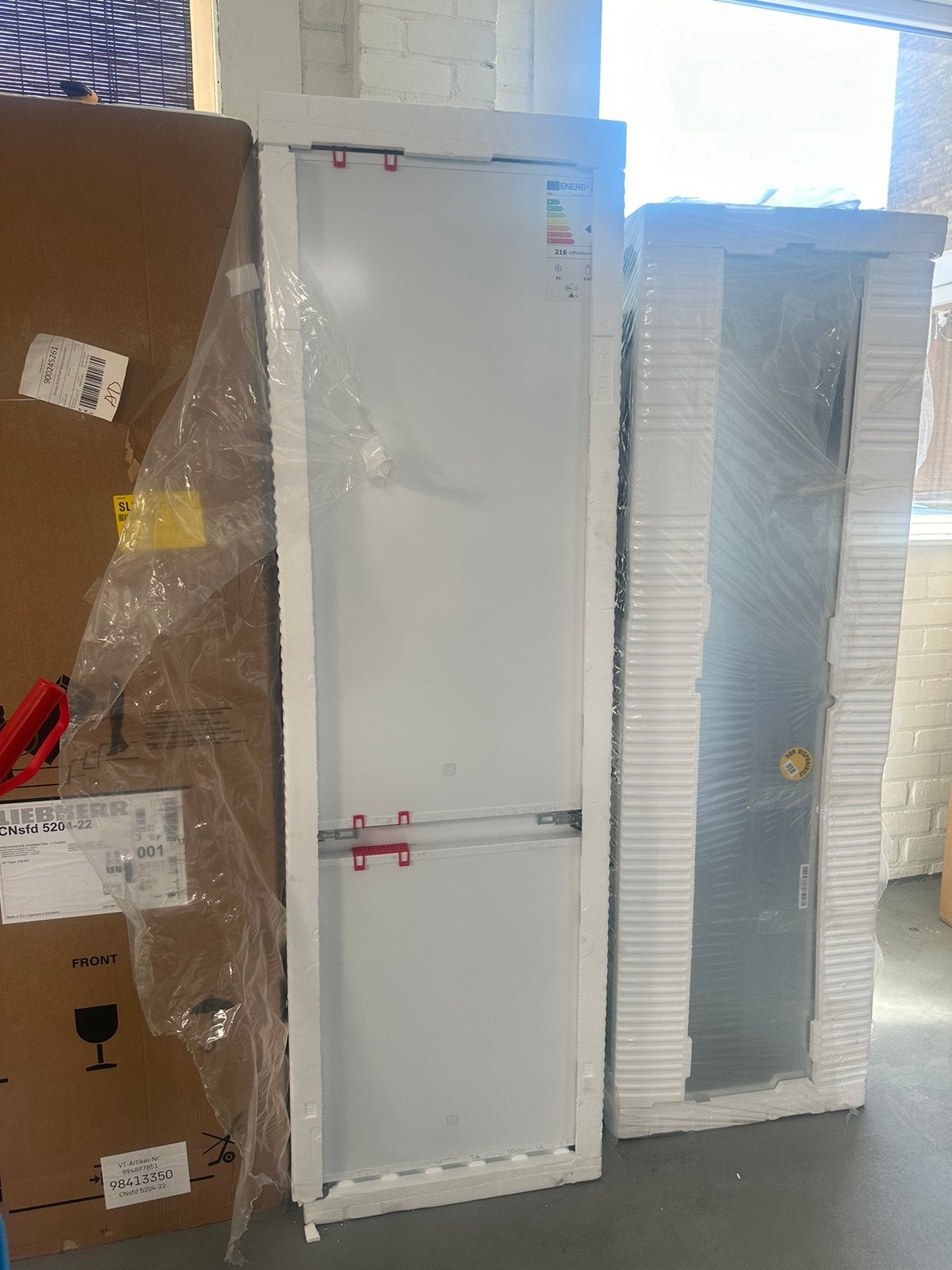 IKEA 189CM INBOUW KOELKAST KOELVRIESCOMBINATIE SLEEPDEUR, 200 liter of meer, Info@adoswitgoed.nl, Nieuw, 45 tot 60 cm