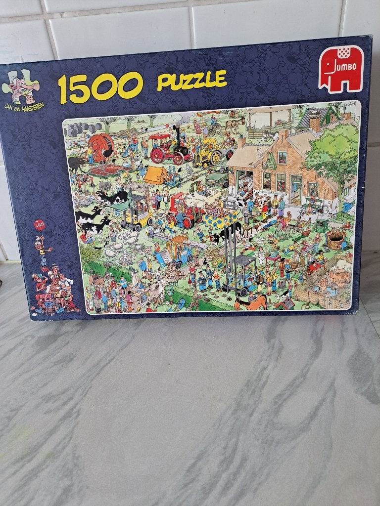 Jan van Haasteren - Boerderijbezoek 1500 stukjes, Ophalen of Verzenden, 500 t/m 1500 stukjes, Zo goed als nieuw, Legpuzzel