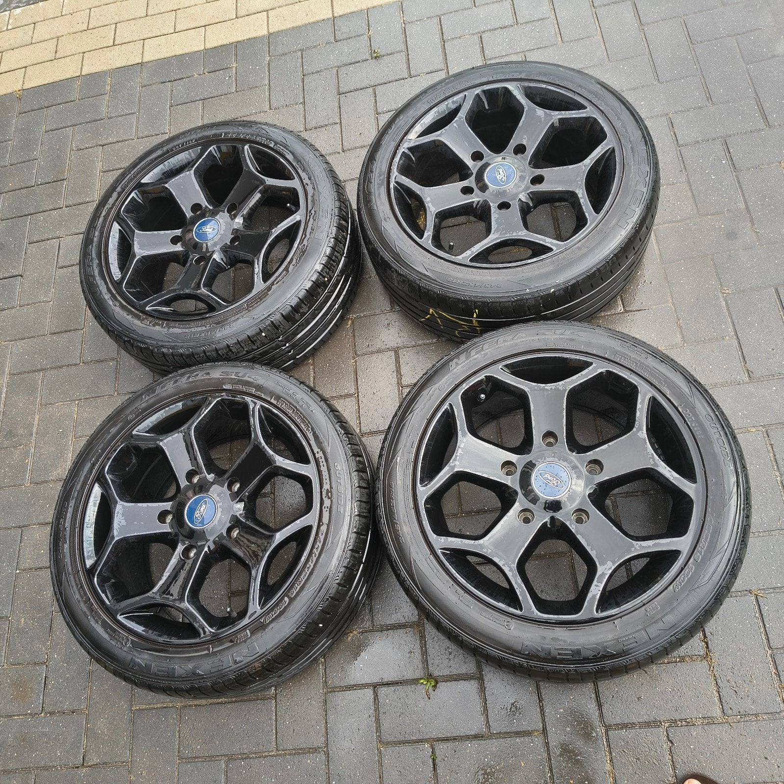 Zwarte Lichtmetalen 18 inch velgen 5x160 voor  o.a. Ford Tr, Ophalen, 18 inch, Bestelwagen, Velg(en)