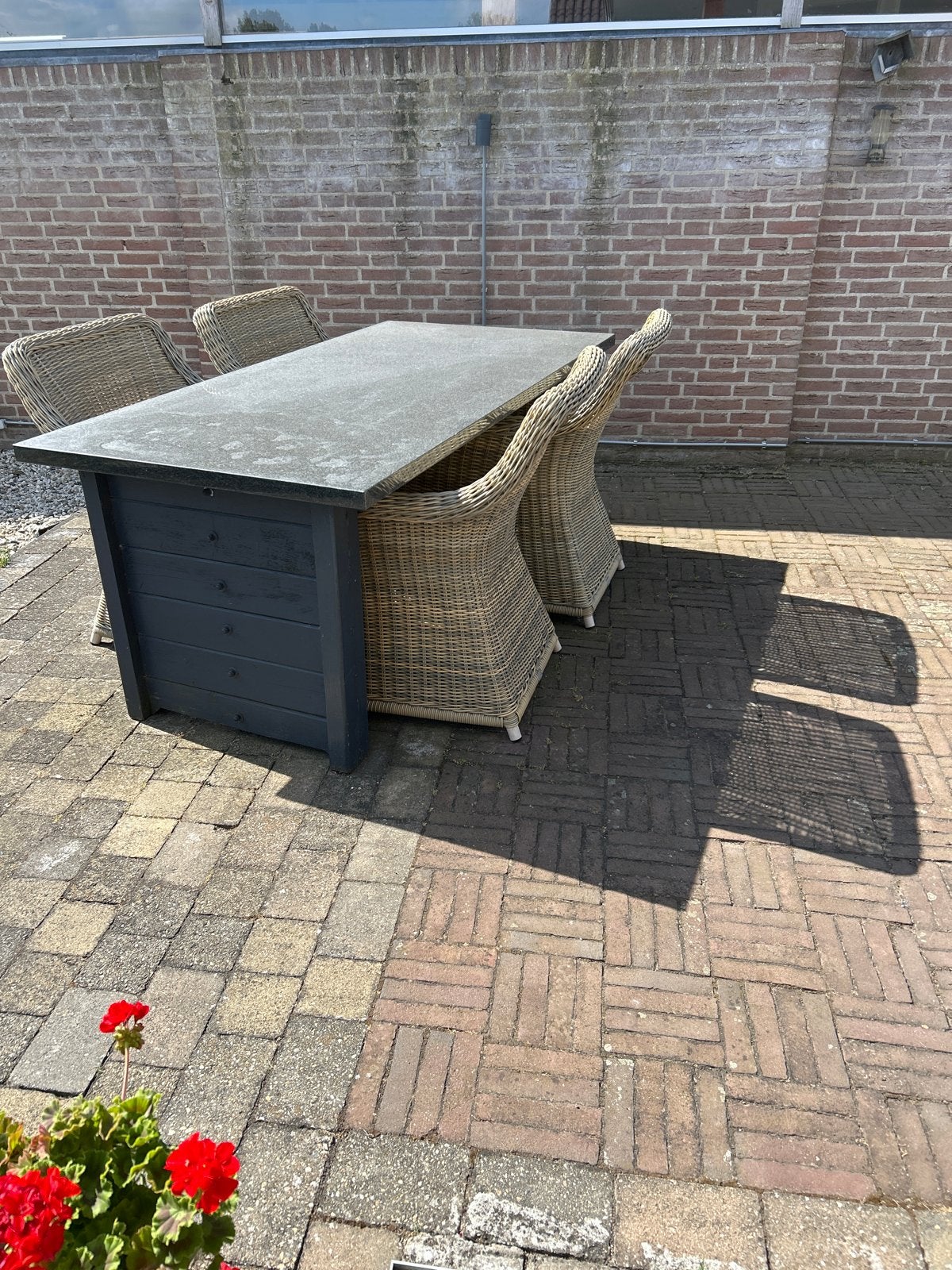 Tuinstoelen ( 4 stuks) Appel Bee, Ophalen of Verzenden, Gebruikt, Wicker