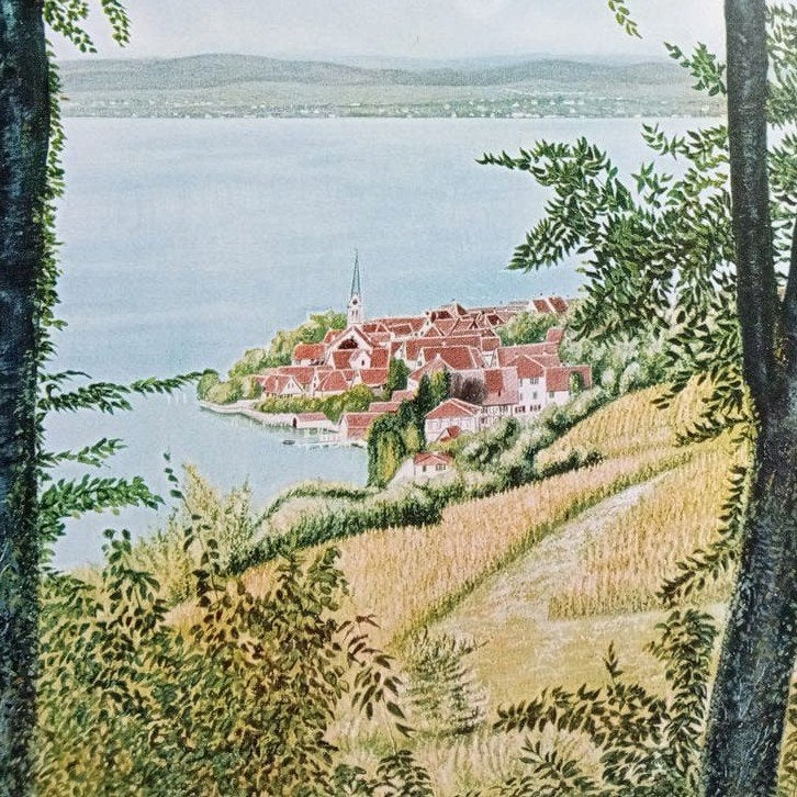 Adolf Dietrich Blick durch die Bäume auf Berlingen print, Verzenden