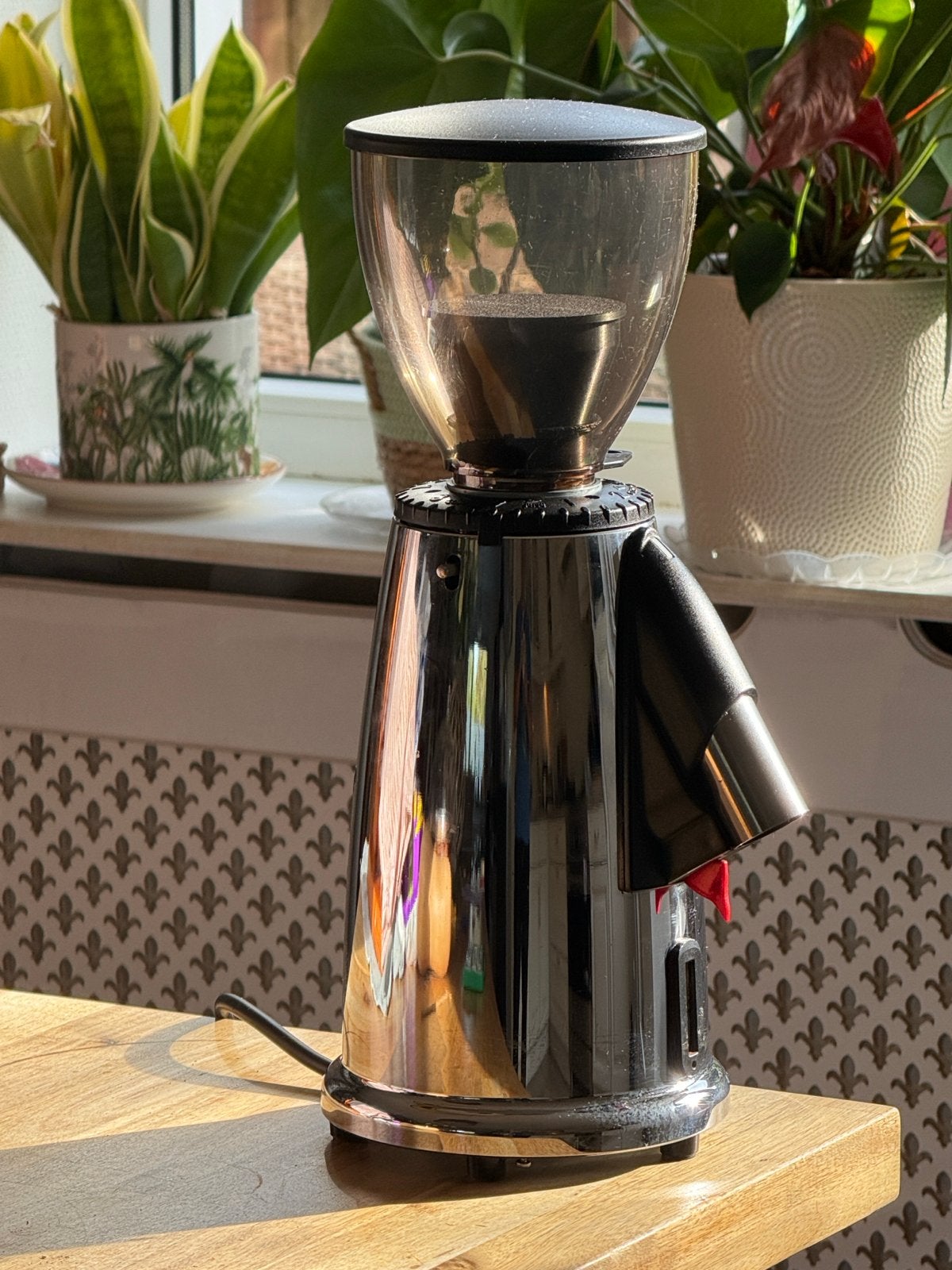 Macap M2M espresso koffiemolen – 50mm vlakke maalschijven, Gebruikt, Overige modellen, 10 kopjes of meer, Koffiebonen