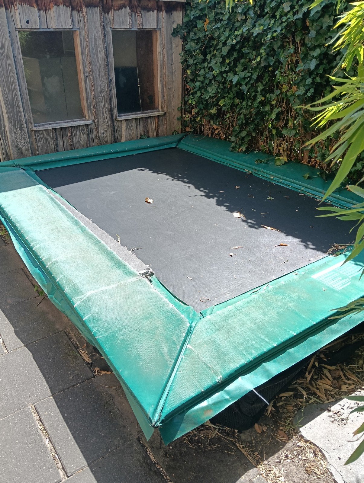 Elfje Inbouw Trampoline - Groen 320 x 250 cm., Ophalen, Gebruikt
