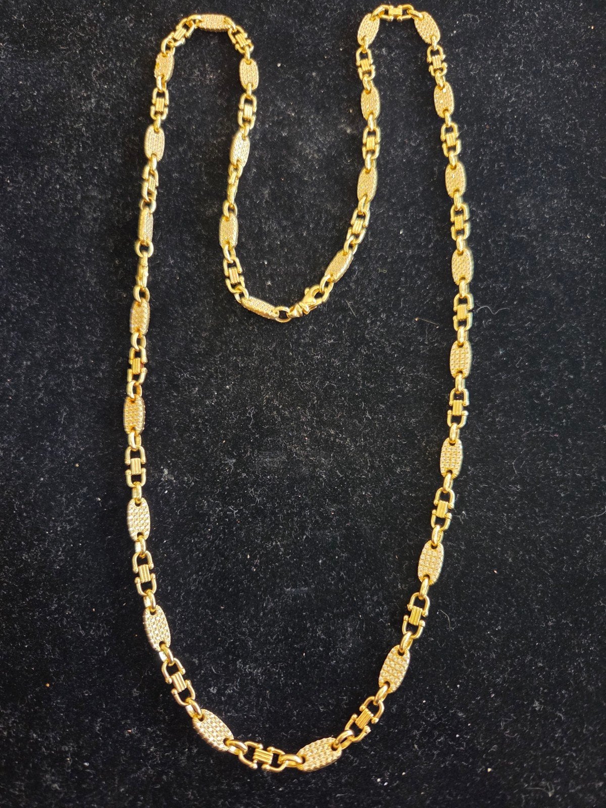 14 k gouden platte ketting met stenen 43,2 gram 70,5 cm, Sieraden, Tassen en Uiterlijk, Kettingen, Ophalen of Verzenden, Nieuw