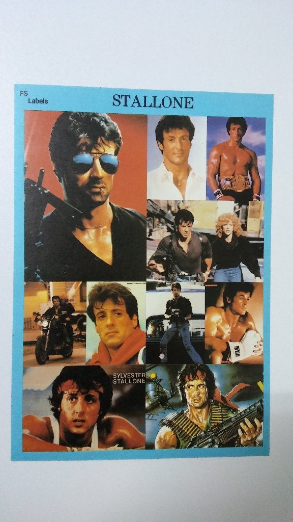Sylvester Stallone Rambo Rocky stickervel stickers film, Verzamelen, Ophalen of Verzenden, Gebruikt, Overige typen