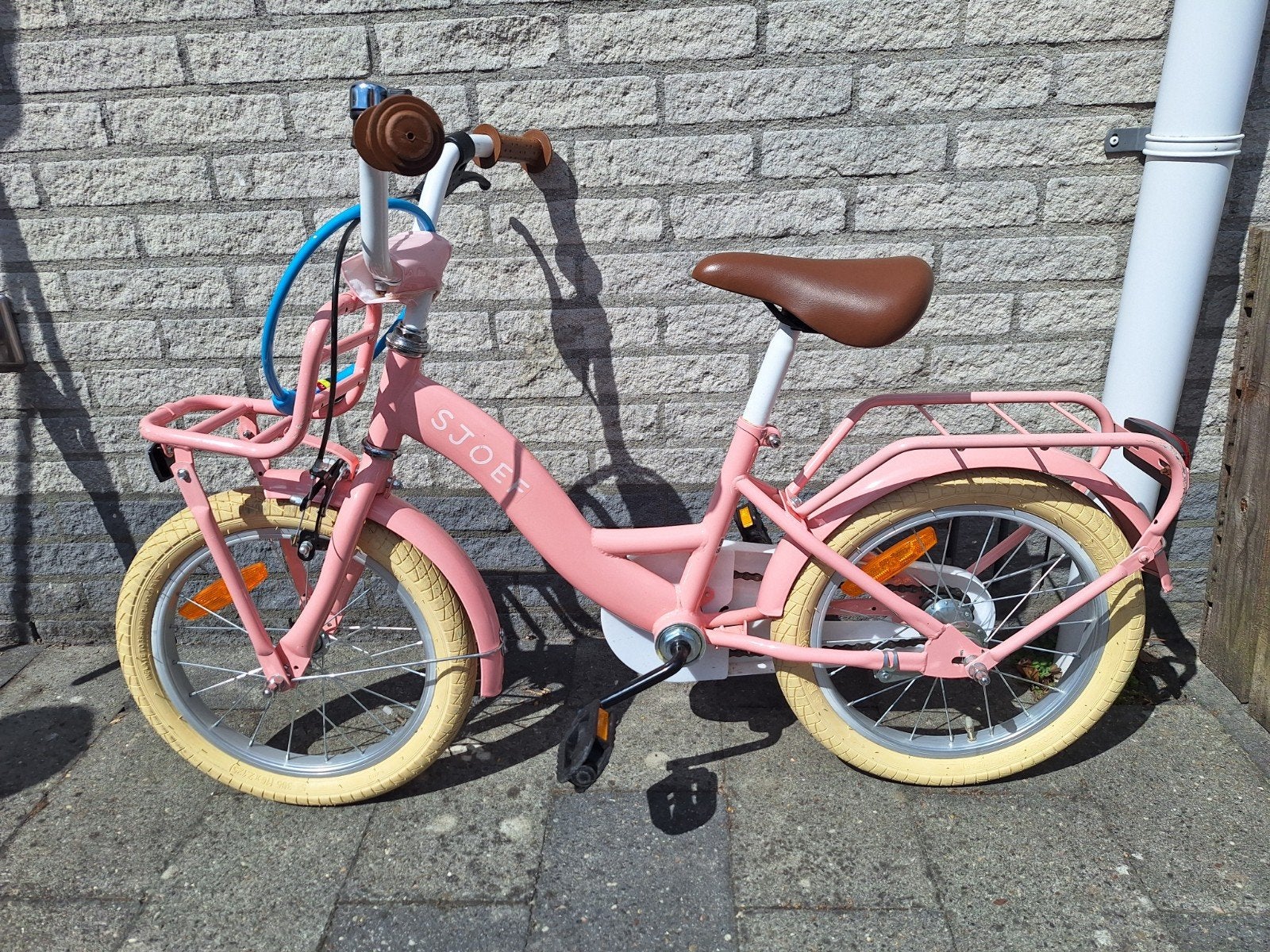 SJOEF Classic 16 inch meisjesfiets – roze, Ophalen, Terugtraprem, Gebruikt, Handrem