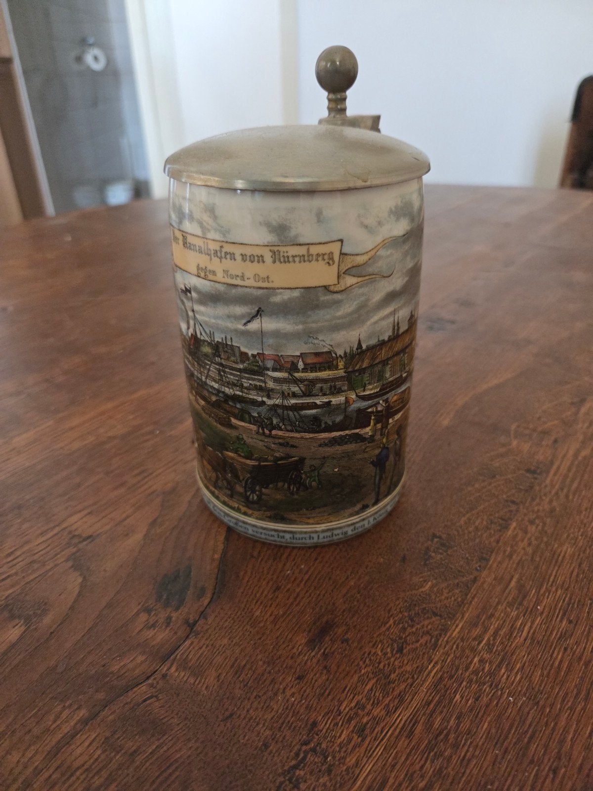 Set van 6 historische bierpullen met tinnen deksels, Antiek en Kunst, Ophalen of Verzenden