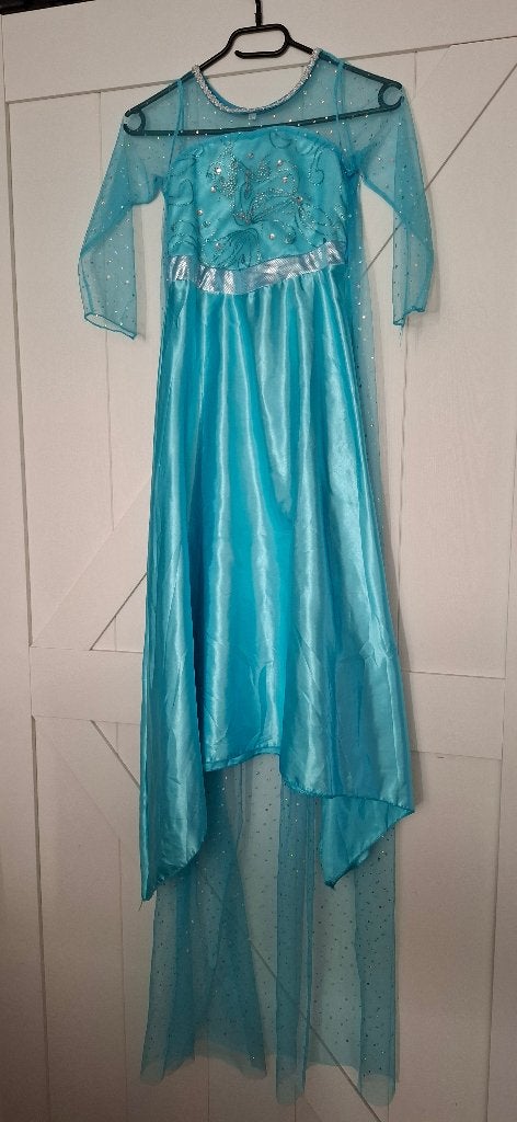 Elsa verkleedjurk (geïnspireerd op Disney's Frozen) maat 140, 134 t/m 140, Gebruikt, Info@onbekend.nl, Jongen of Meisje