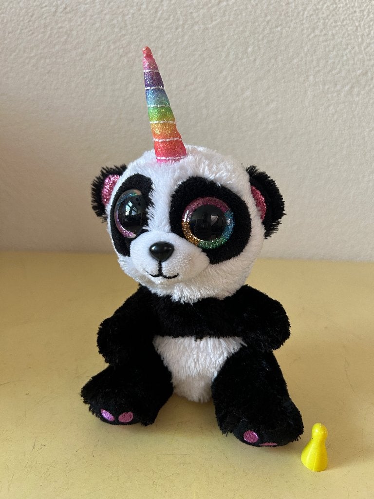 Ty Beanie Boo Paris de Panda Eenhoorn 15cm, Kinderen en Baby's, Speelgoed | Knuffels en Pluche, Beer, Zwart, Ophalen of Verzenden