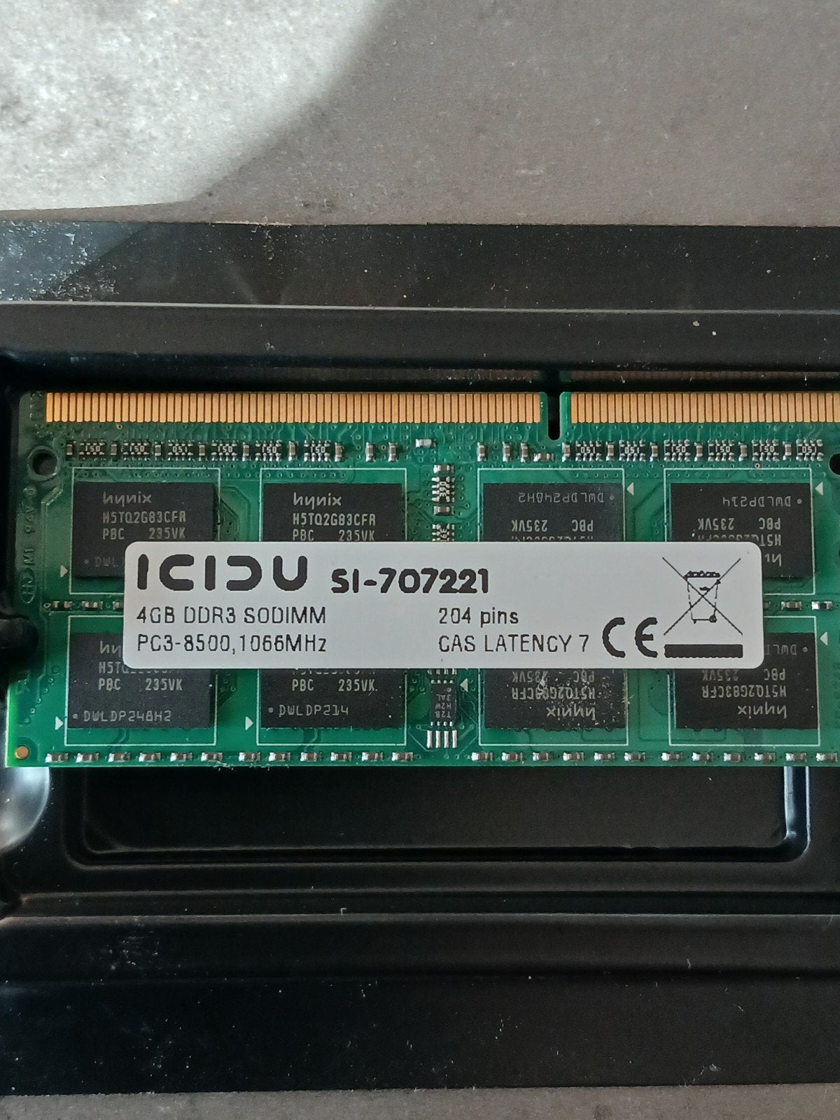 ICIDU 4GB DDR3 SODIMM RAM Geheugen PC3-8500 1066MHz, Computers en Software, Nieuw, DDR3, Ophalen of Verzenden, Laptop
