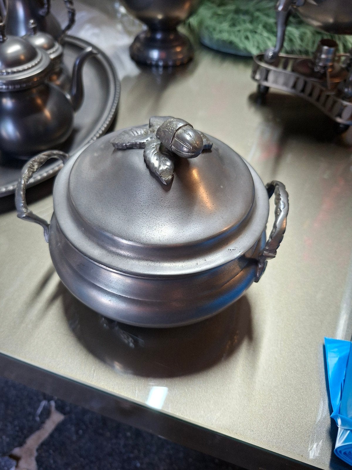 tinnen suikerpot en schenkkan, Antiek en Kunst, Ophalen