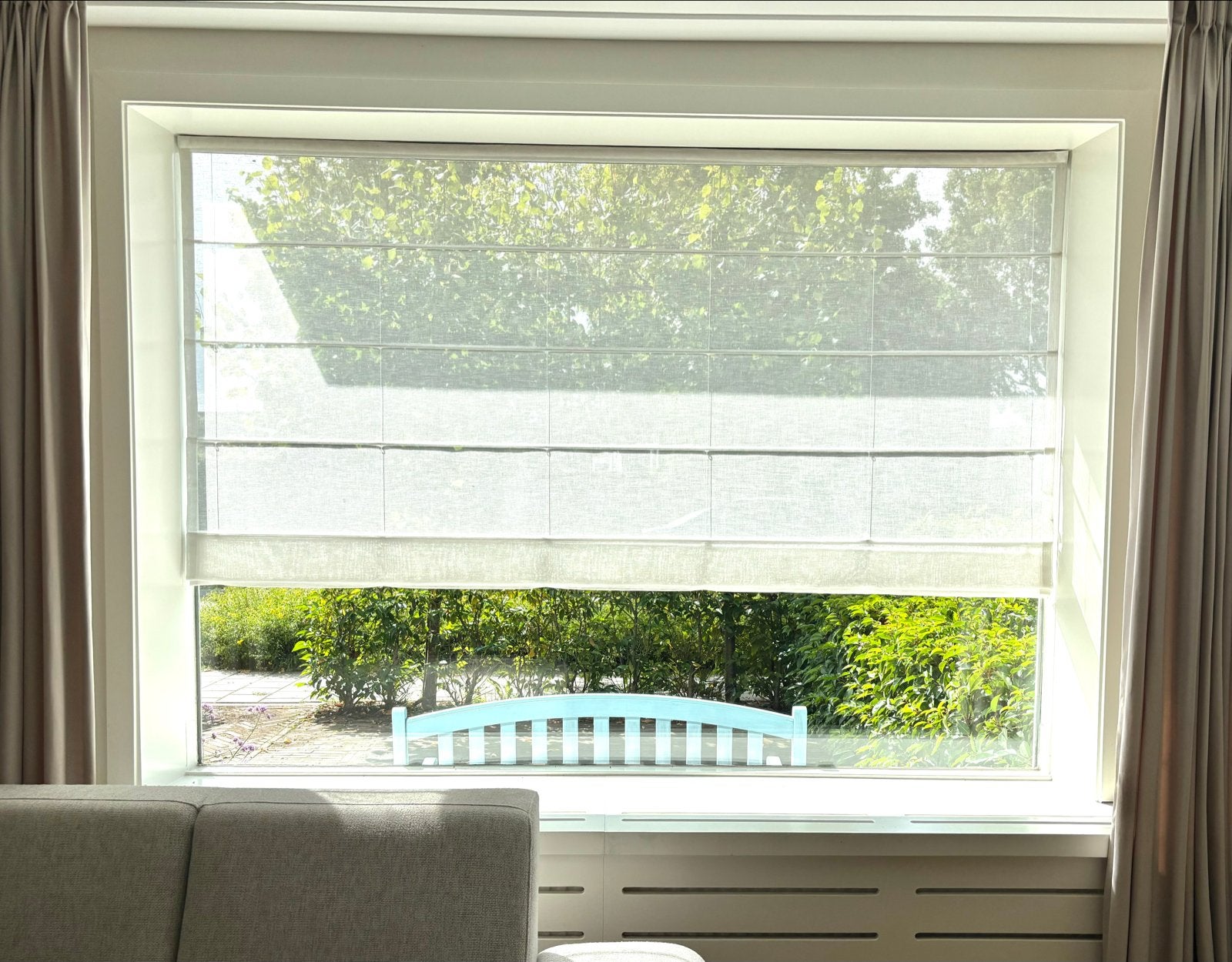 Linnenlook Vouwgordijn Semi Transparant (239x171.9 cm), Ophalen, Overige materialen, Gebruikt, Lichtdoorlatend