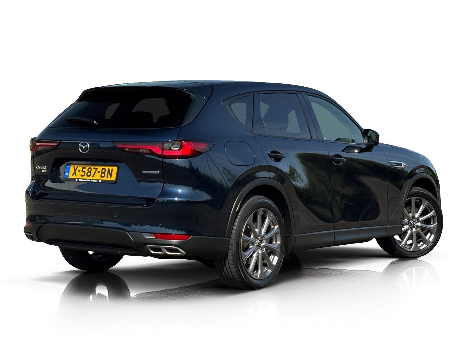 Mazda CX-60 2.5 e-SkyActiv PHEV Exclusive-Line ✅ Leder ✅, Auto's, Mazda, Automaat, Dealer onderhouden, Gebruikt, Blauw
