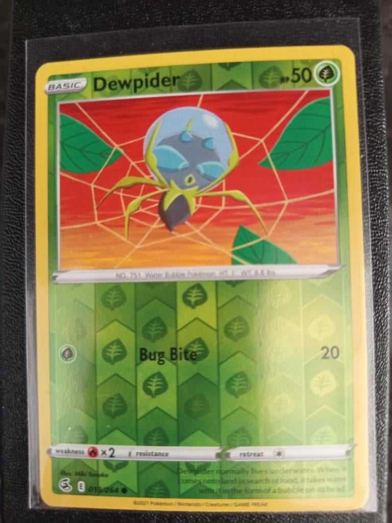 Dewpider Pokémon kaart revers holo, Ophalen of Verzenden