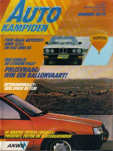 Autokampioen 28/29 1983 : BMW 525e - Fiat Ritmo Abarth 130TC, Ophalen of Verzenden, Gelezen, Algemeen