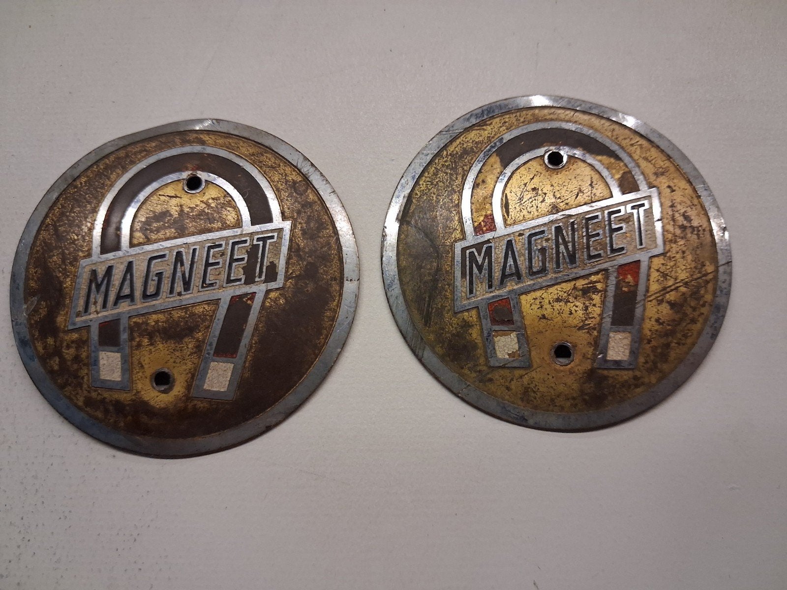 Vintage Magneet Fiets Embleem - Set van 2, Ophalen of Verzenden, Gebruikt