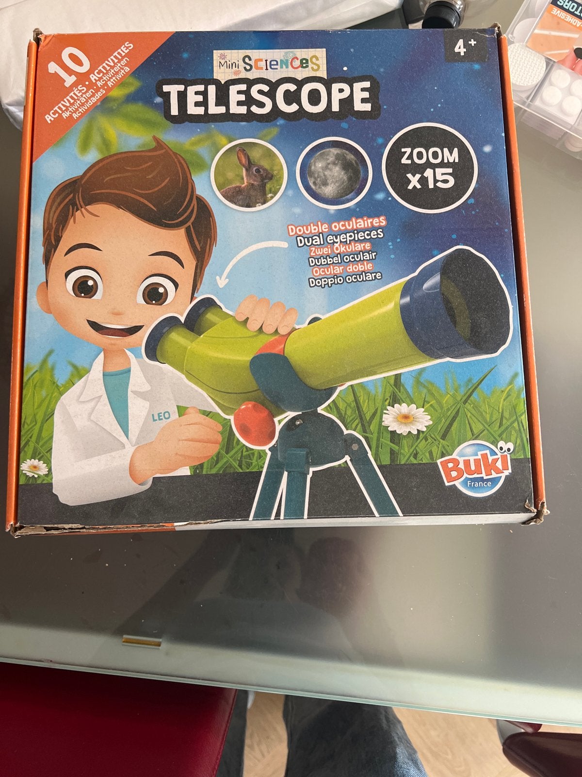 Mini Sciences Telescoop voor kinderen - Zoom x15, Ophalen, Lenzentelescoop (refractor), Minder dan 80 mm, Nieuw