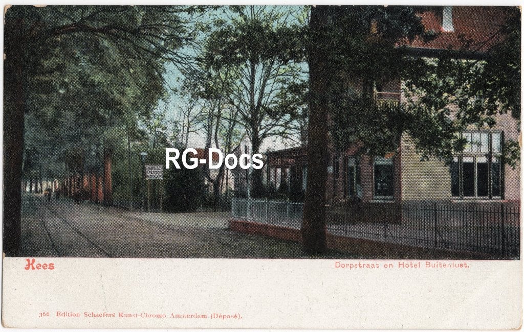 Ansichtkaart - Briefkaart Hees - Hotel Buitenlust ca. 1910, Ophalen of Verzenden, Voor 1920, Ongelopen, Gelderland