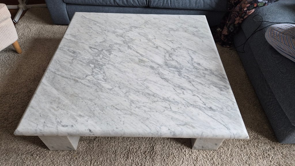 Vierkante marmeren salontafel 110x110x30cm, Ophalen, Overige materialen, Gebruikt, Vierkant