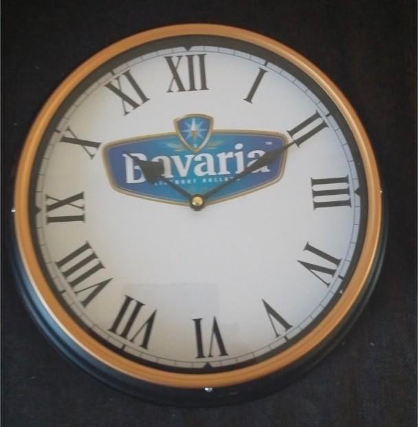 Mooie robuuste BAVARIA wandklok met metalen rand, Ophalen of Verzenden, Nieuw, Overige typen, Bavaria