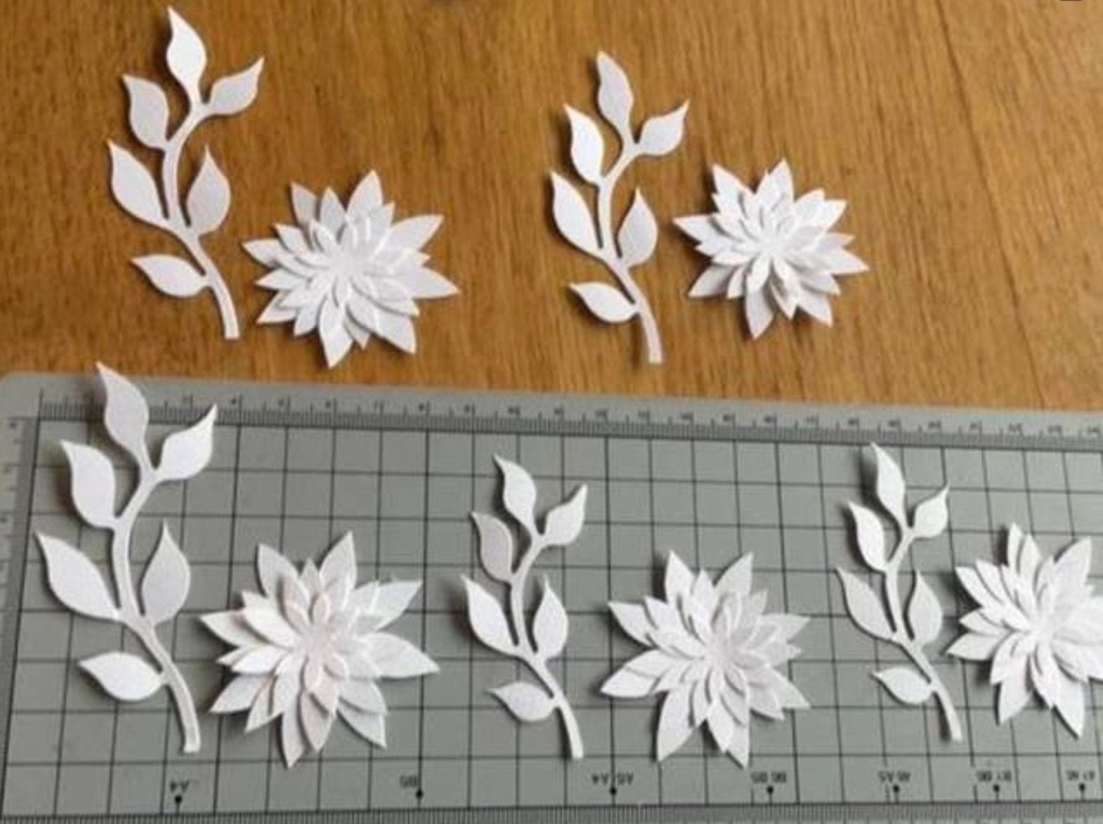 Set van 5 bloemen met blad, eenmalig, Ophalen of Verzenden, Nieuw