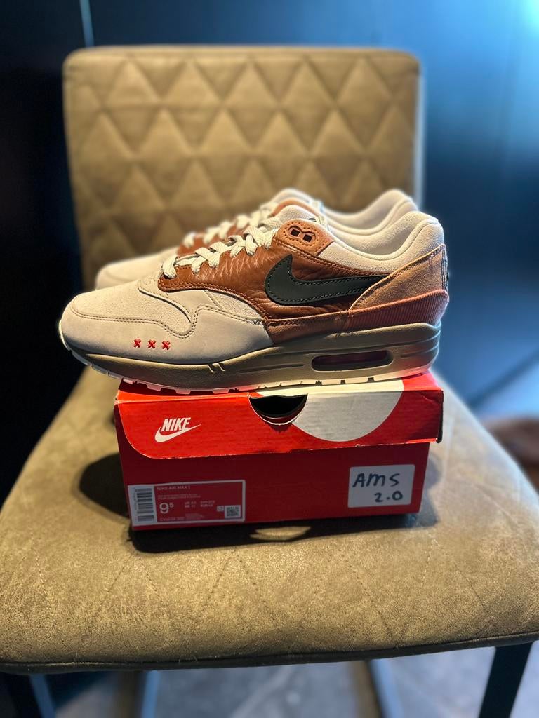 Nike Air Max 1 Amsterdam 2.0 US9,5 EU43, Ophalen of Verzenden, Zo goed als nieuw, Overige kleuren