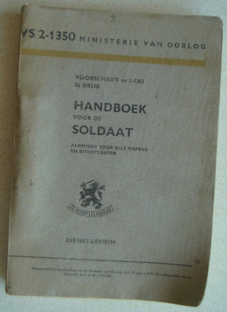 oud handboek voor de soldaat € 3,50, Ophalen of Verzenden, Landmacht, Nederland, Boek of Tijdschrift