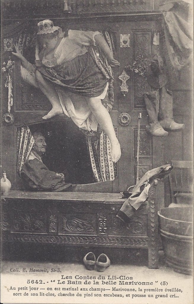 Z386 oude ansichtkaart het bad van de mooie marivonne, Ophalen of Verzenden, 1920 tot 1940, Ongelopen