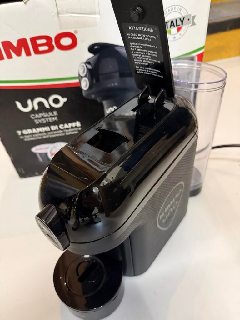 Kimbo Uno Capsule Koffiemachine - Italiaanse Espresso, Ophalen of Verzenden, Zo goed als nieuw, Espresso apparaat, Koffiepads en cups