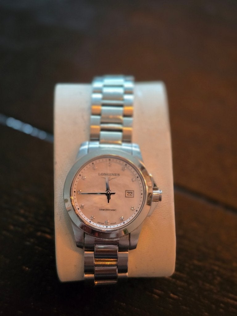 Longines Conquest dameshorloge compleet met doos & papieren, Overige merken, Polshorloge, Ophalen of Verzenden, Zo goed als nieuw