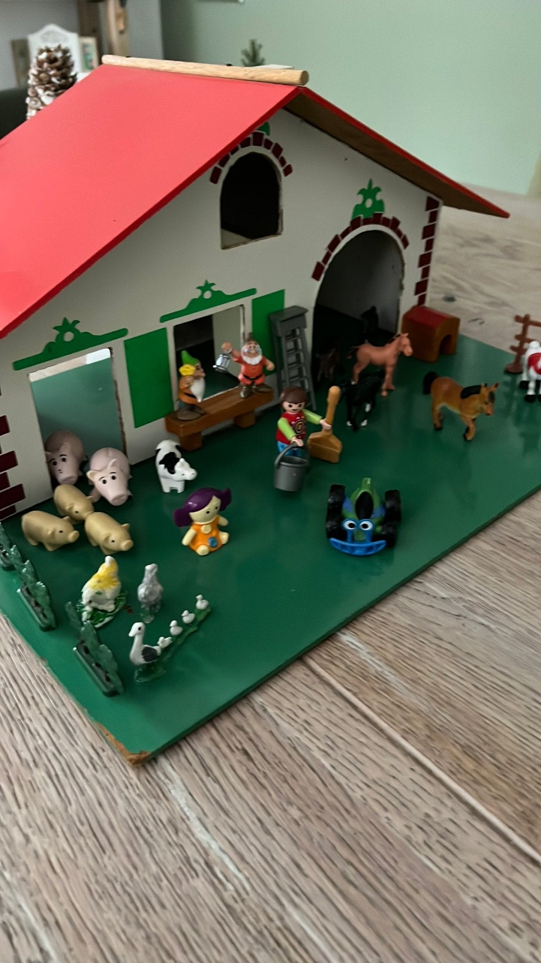 Houten boerderij met dieren en accessoires, Ophalen of Verzenden, Gebruikt, Jongen of Meisje