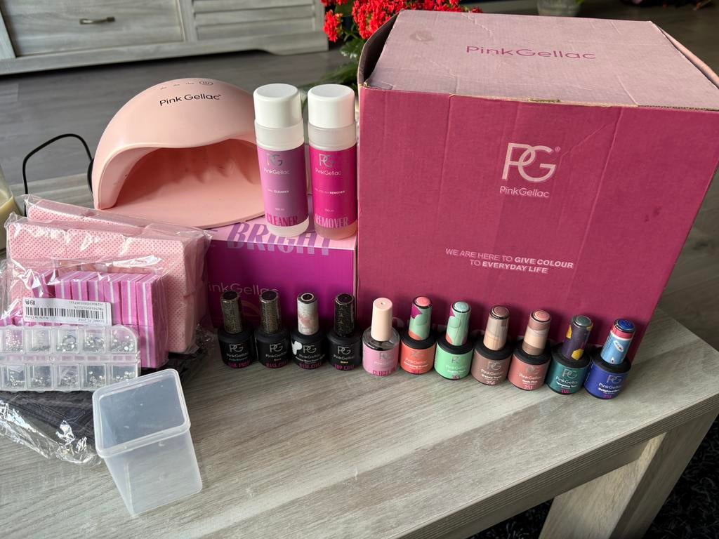 Pink Gellac set, Sieraden, Tassen en Uiterlijk, Uiterlijk | Cosmetica en Make-up, Zo goed als nieuw, Handen en Nagels, Overige kleuren