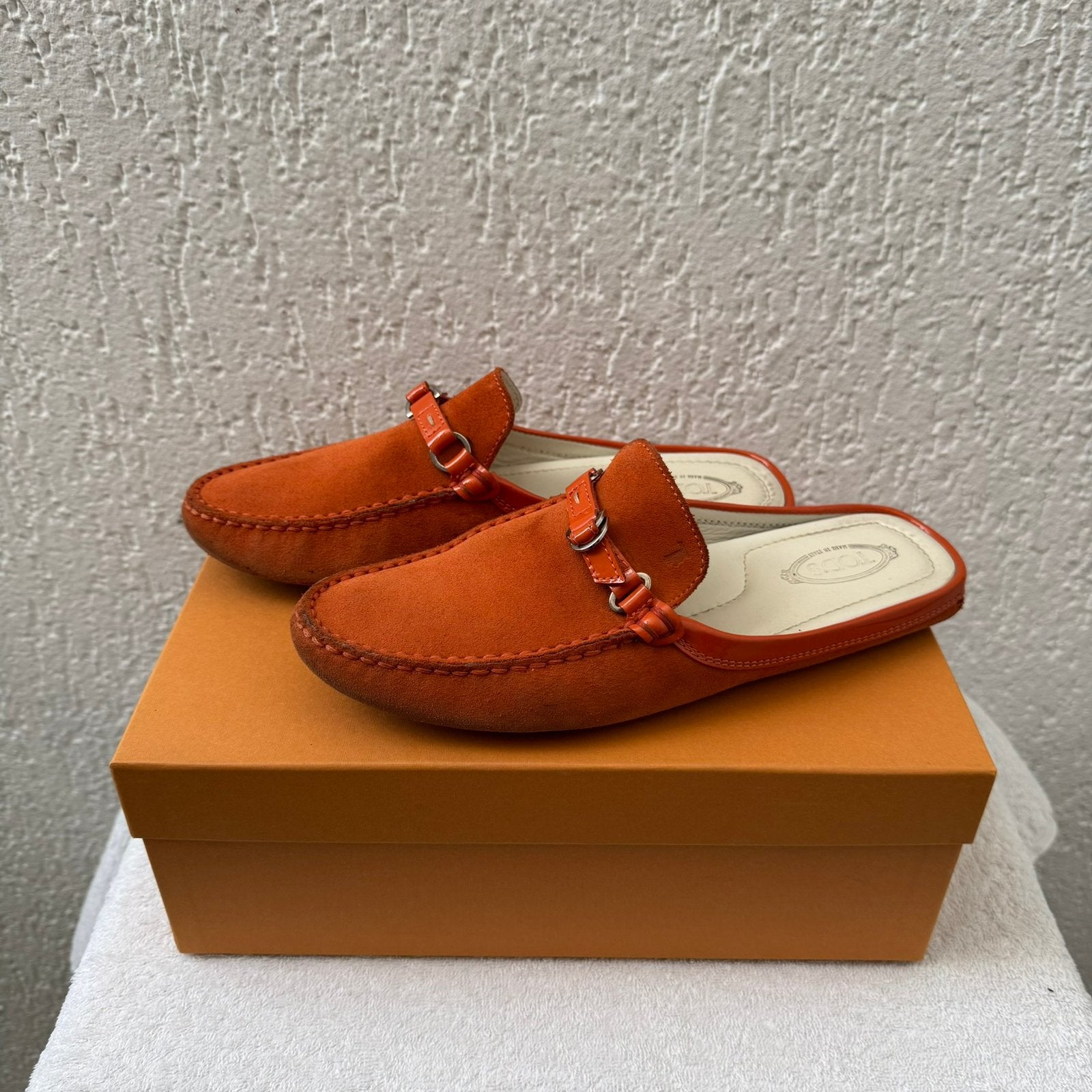 Tod’s oranje loafers maat 38, Verzenden, Instappers, Oranje, Zo goed als nieuw