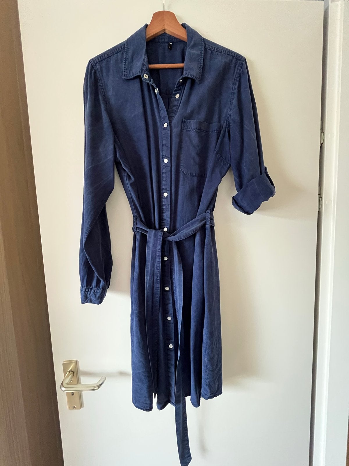 Hema spijkerjurk maat L, donkerblauw, Blauw, Maat 42/44 (L), Ophalen of Verzenden, Zo goed als nieuw