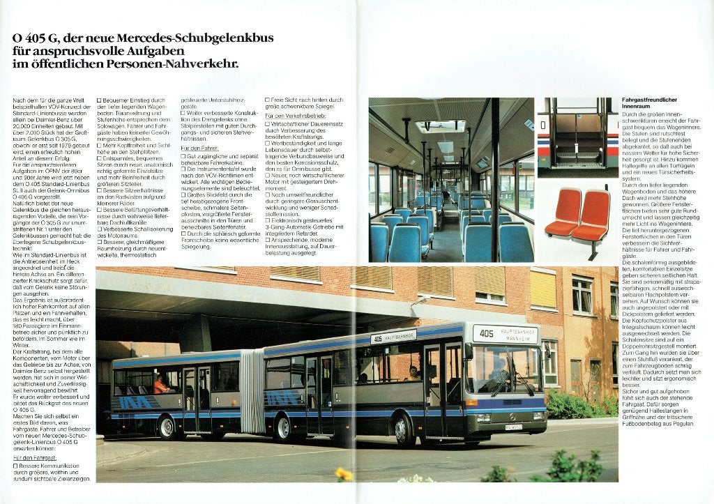 Folder Mercedes-Benz O 405 G Gelenk-Omnibus (1983), Verzenden, Gelezen, Mercedes
