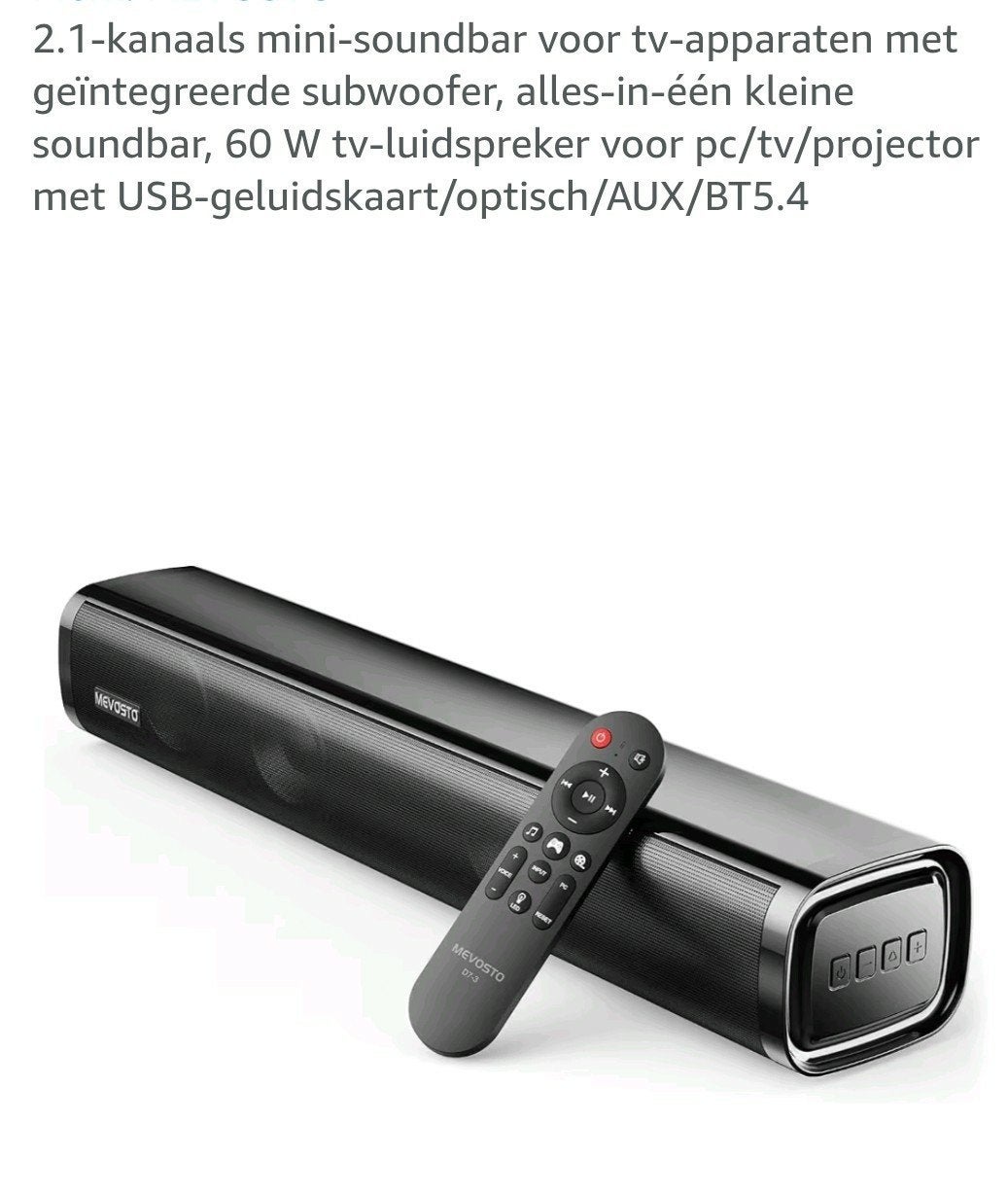 Mevosto mini d7-3 soundbar met bluetooth Nieuw!, Ophalen of Verzenden, Nieuw, Minder dan 60 watt, Overige merken
