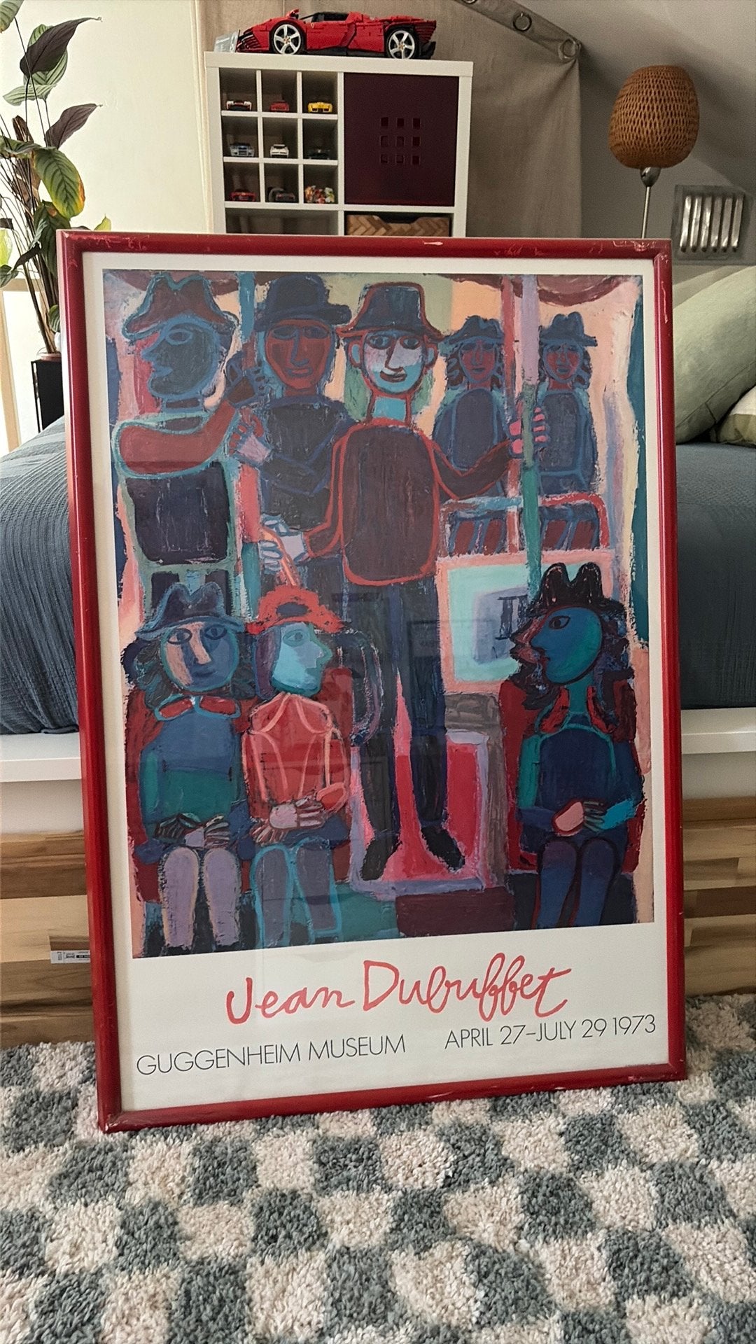 Originele Jean Dubuffet poster – Guggenheim Museum (1973), Ophalen, Zo goed als nieuw, Glas