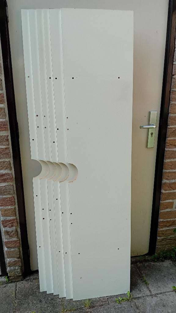 6 gratis witte planken 170cm x 39cm x 1,6cm dik. Bezorgen?, Ophalen, Gebruikt, Minder dan 25 mm, Plank