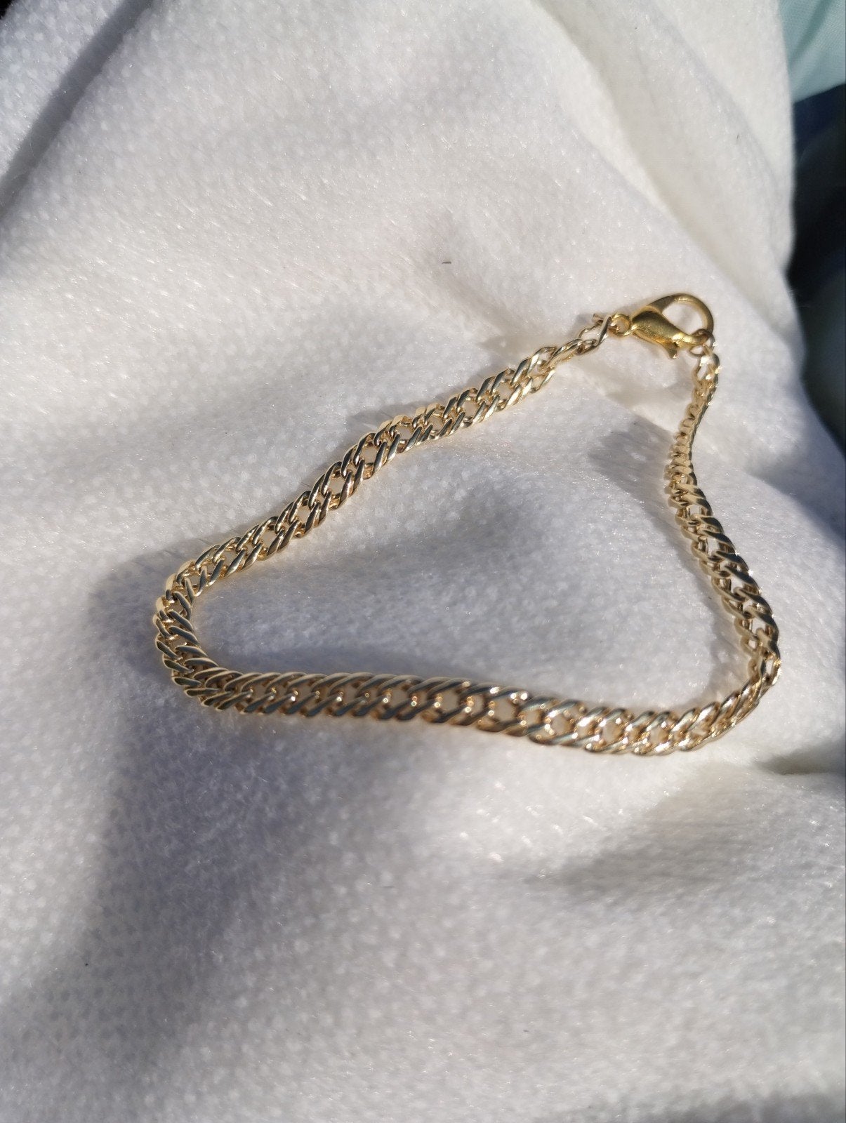 Goud vergulde armband 14 karaat 17 cm, Verzenden, Nieuw, Goud, Goud
