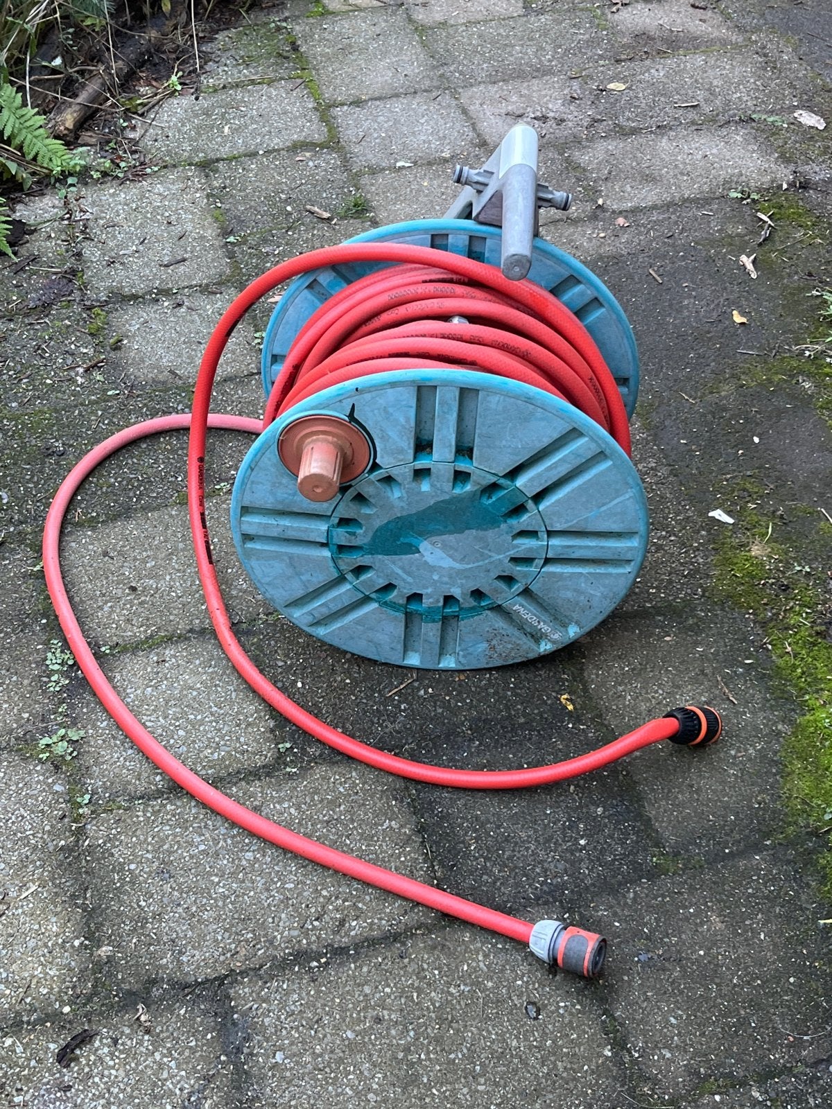 Gardena Tuinslanghaspel met slang (20-25 meter), Ophalen, Gebruikt, Tuinslanghaspel