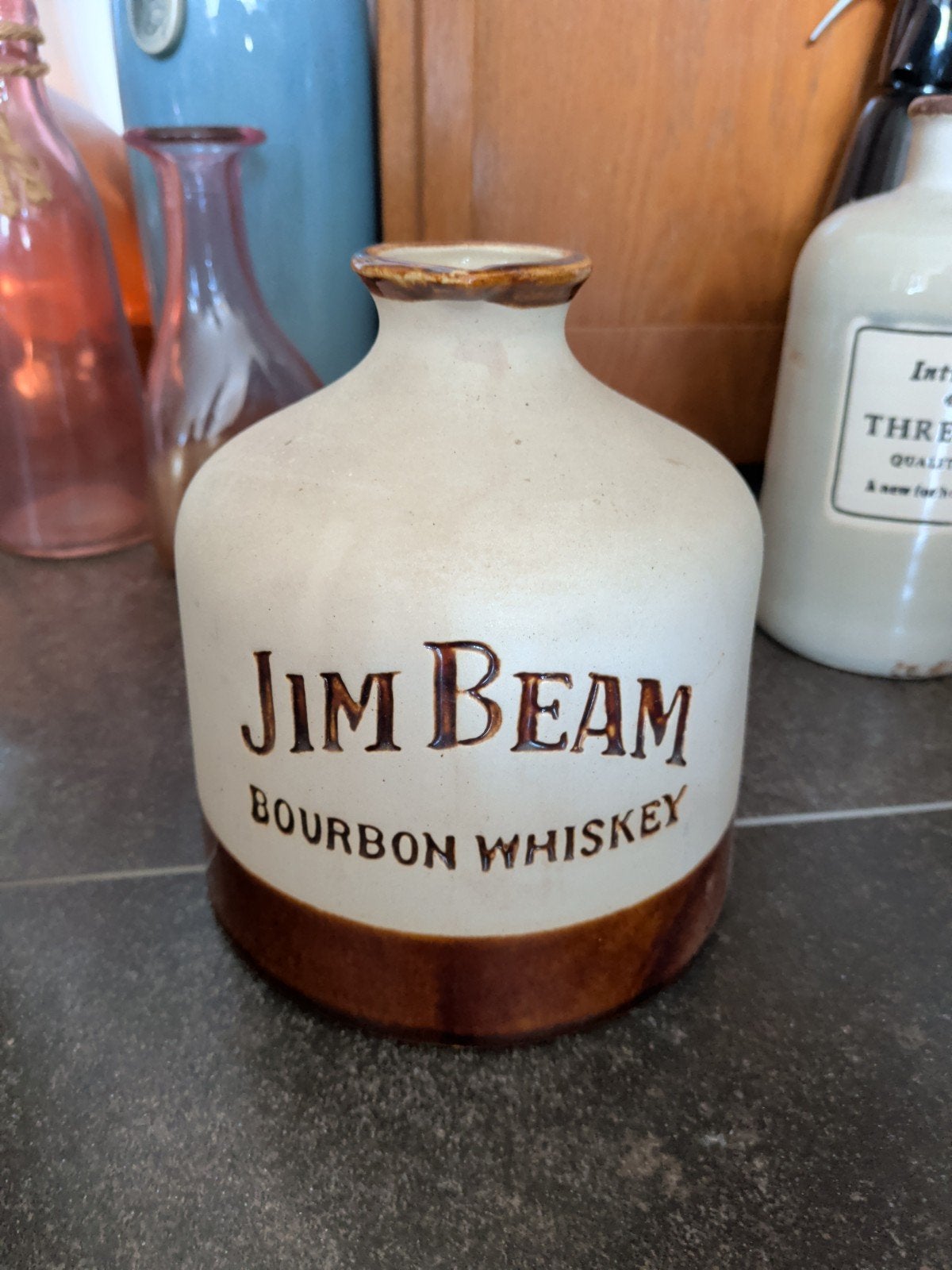vintage jim beam whisky fust aardewerk, Ophalen of Verzenden