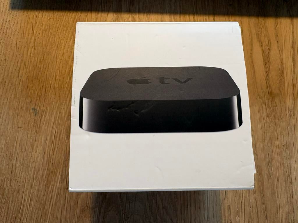 Apple TV (3e generatie) met afstandsbediening en doos, Audio, Tv en Foto, Mediaspelers, Ophalen, Zo goed als nieuw, HDMI, Zonder harde schijf