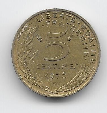 Frankrijk 5 centimes 1976 KM# 933, Verzenden, Frankrijk, Losse munt