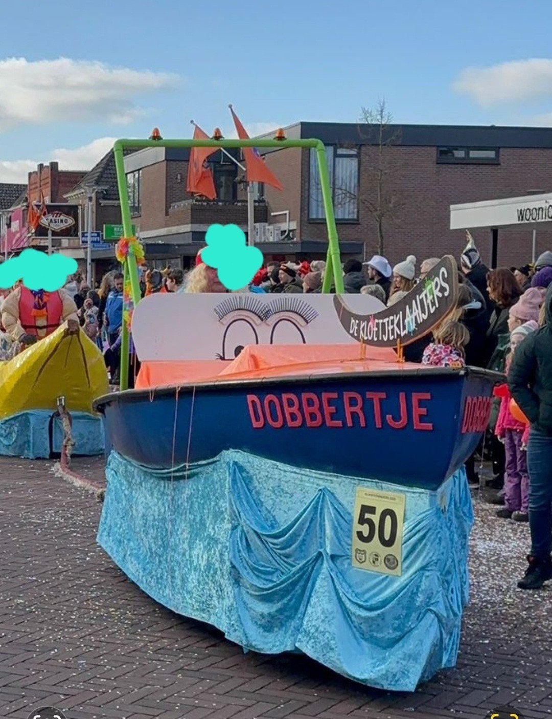 Carnaval  bakfiets met bootombouw, Ophalen, Gebruikt