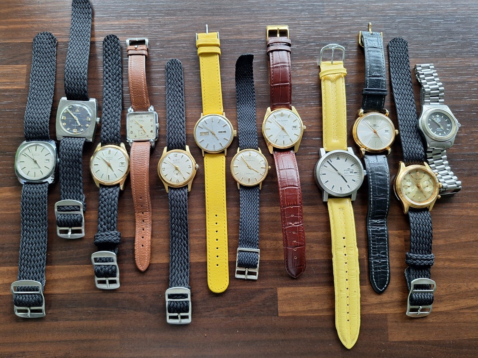 Lot 12 vintage horloges (werken uistekend), Ophalen, Staal, TAG Heuer