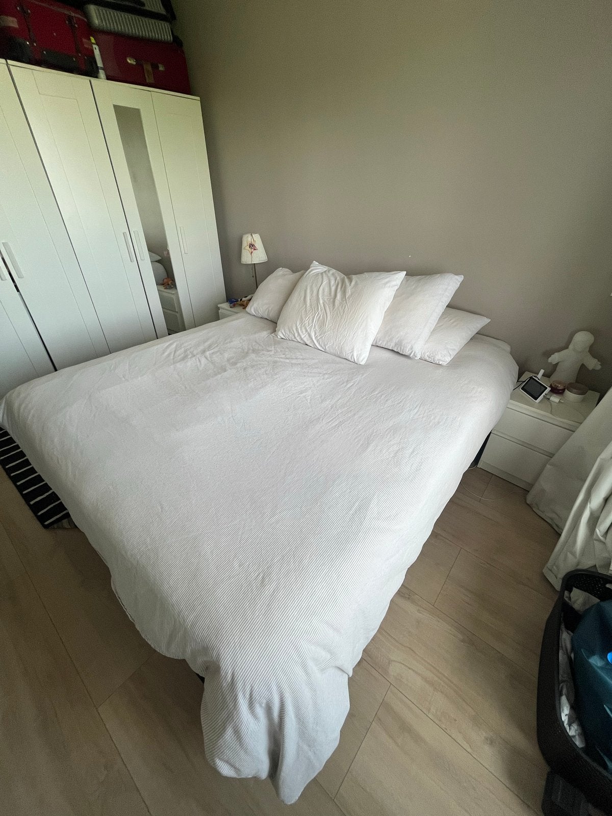 Elektrisch verstelbaar bed 160x200cm met matrassen en topper, Ophalen, Tweepersoons, 200 cm, 160 cm